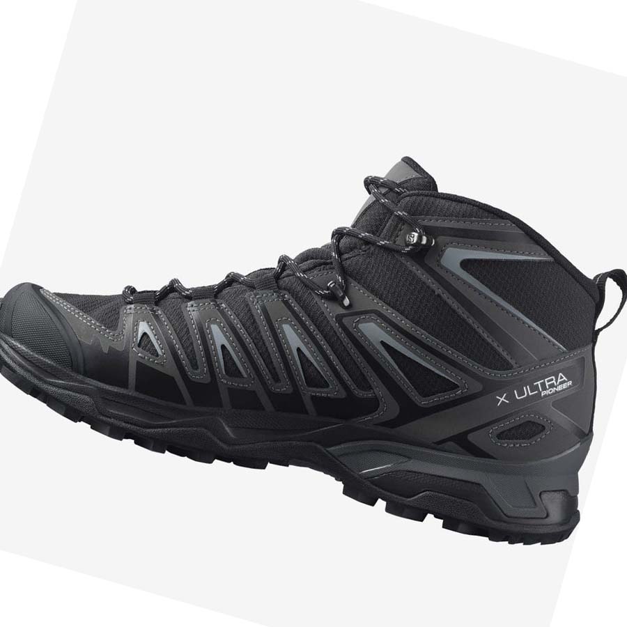 Salomon X ULTRA PIONEER MID CLIMASALOMON™ WATERPROOF Túracipő Férfi Szürke Fekete | HU 2071FDN